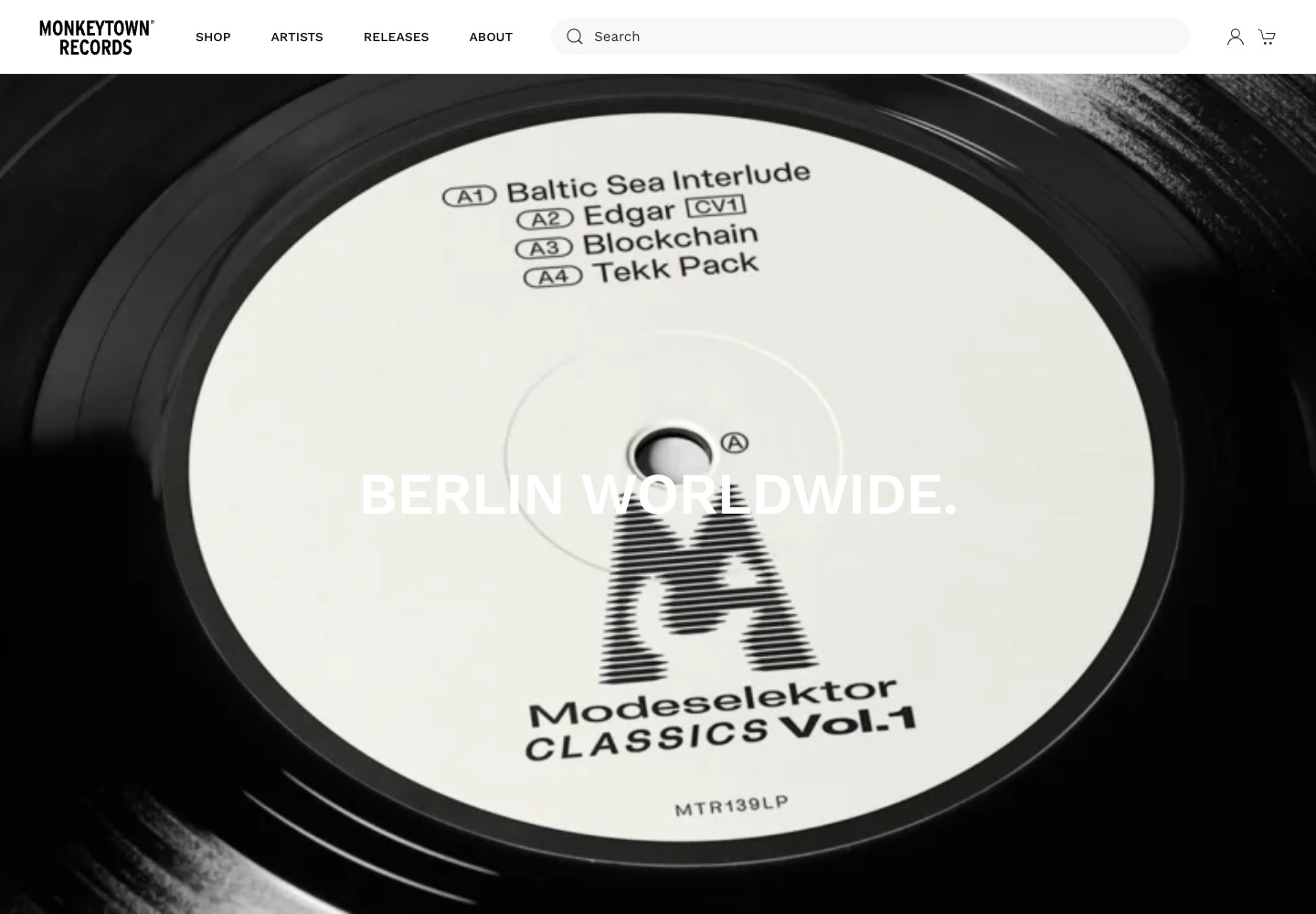 Tatsächliche Monkeytown Records Startseite.